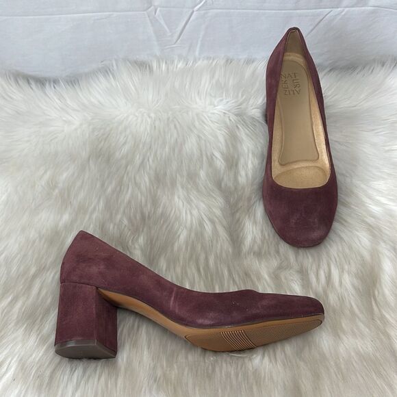Naturalizer Whitney Wine Suede Heels Sz 10 - Picture 5 of 7